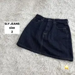【SLY JEANS/スライ】デニムミニスカート/ネイビー系/サイズ2のサムネイル