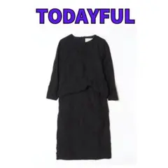 【美品】TODAYFUL 長袖 ドレス　ワンピース ブラック オールシーズン用のサムネイル