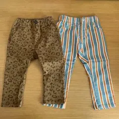 BREEZE キッズパンツ 90 レオパード柄 ストライプ