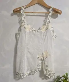 新品未使用　ジャンルイシェレル　花柄　刺繍　キャミソール　グンゼ　日本製