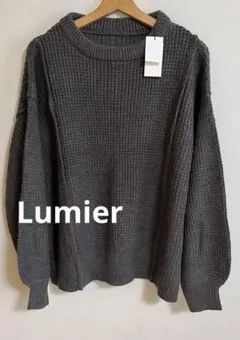 Lumier ワッフル編みクルーネック　ニットプルオーバーのサムネイル