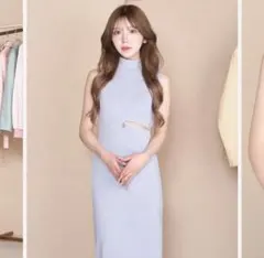 Darich ポイントオープンロングニットワンピース