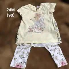 美品♥︎MONNALISA（モナリザ）半袖Tシャツ&レギンスセット24M イタリアのサムネイル