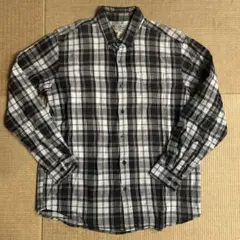 【美品・好柄】L.L.Bean 長袖ネルシャツ 白黒