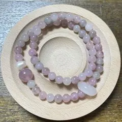 ローズクォーツ 2連ブレスレット　天然石　水晶　パワーストーン　上品