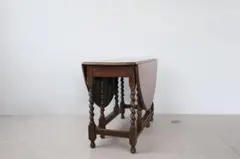 英国アンティーク木製ゲートレッグテーブル/ダイニング机バタフライ(95