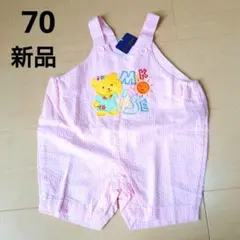ミキハウス♥新品 タグ付き 女の子 70 サロペット オーバーオール レ