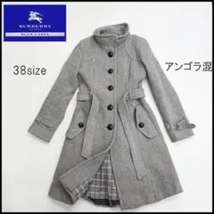 48528★冬 バーバリーブルーレーベル コート ノバチェック メルトン