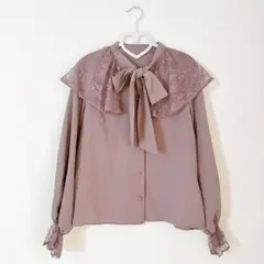 【apres jour】レース×ボウタイブラウス 替えボタン付き