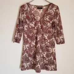 EGOIST エゴイスト【S相当】ひざ丈ワンピース/花柄/総柄/大人カジュアル