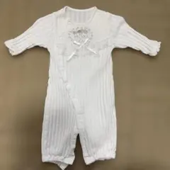 ミッキー ミニー 刺繍付き　ロンパース ホワイト　50〜70