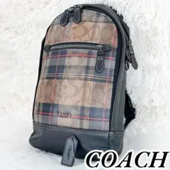 【希少美品】 コーチ ボディバッグ スリング シグネチャー チェック 1151