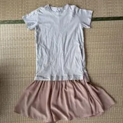 150.ベージュ 半袖ワンピース