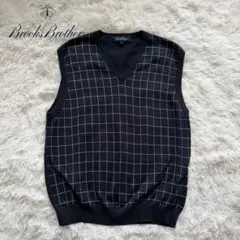 Brooks Brothers ネイビー チェック ベスト Mのサムネイル