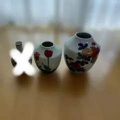 花瓶 ２点セット 陶器製 フラワーベース 花柄のサムネイル