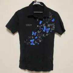 ポロシャツ　Tシャツ　綿　Mサイズ　前面背面に蝶プリント
