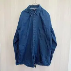 ユニクロ トップス シャツ 綿シャツ デニムシャツ ブルー Lサイズ
