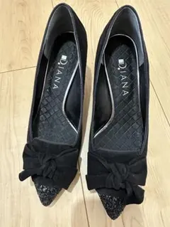 Diana ブラックリボンパンプス