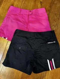 adidas CLIMALITE ショートパンツ XS（黒ピンク2枚）