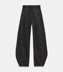 ZARA ウォッシュ加工キャロットパンツ　スウェットパンツ