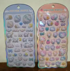 新品 コットンパフィー シール サンリオ シナモロール ハローキティ 2個セット