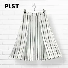 PLST✨プラステ ハーフパンツ（XS）ワイドパンツ ストライプ 白