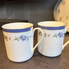ティファニー フローラル 花柄セラミックマグカップ2個セット