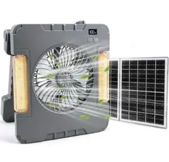 ソーラー扇風機 太陽光&USB充電28時間連続使用 4段階風量 LEDライト機能のサムネイル