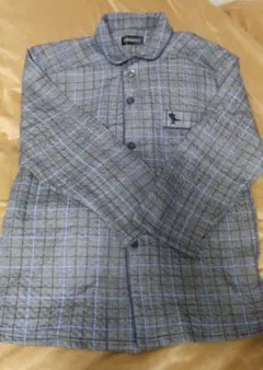 長袖パジャマ M 灰色&格子柄