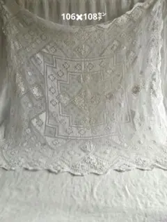 France フィレレース Vintageテーブルクロス