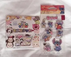 スティッチ　ツムツム　ディズニー　ミニステッカー　立体シール　フレークシール
