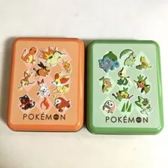 ポケットモンスター　バレンタイン　缶　2個セット　くさタイプ　ほのおタイプ