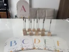 結婚式 テーブルナンバー A〜F 木製スタンド付き