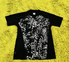 adidas 幾何学模様 スポーツシャツ Oサイズ ブラック