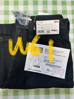 完売品 ユニクロU ハイウエストストレートカラージーンズ 61黒ブラック 未使用