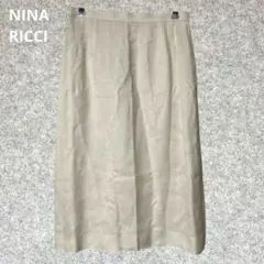NINA RICCI アイボリー タイトスカート ひざ丈 センタープリーツのサムネイル
