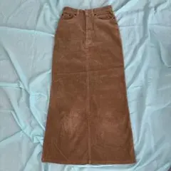 ブラウン コーデュロイ タイトスカート