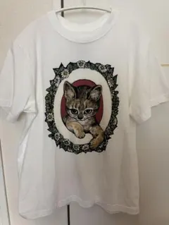 90年代 シングルステッチ アート 猫 チューリップ キャット Tシャツ 