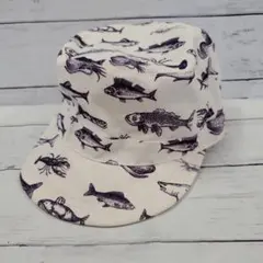 レディース帽子　リバーシブル　お魚柄