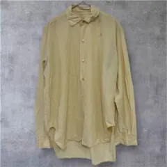 一点物❣️クリーム色 長袖シャツ　レギュラーカラー　シンプル