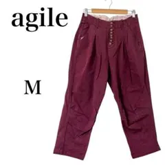 【アジレ】 ワイドパンツ カラーパンツ ジーンズ デニム ストレッチ