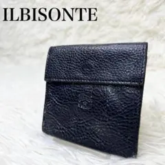 ILBISONTE ３つ折り財布 レザー シボ革 ブラック イルビゾンテ