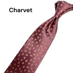 【極美品】Charvet／シャルべ／ジャガードタイ／パープル／フランス製のサムネイル