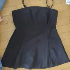 黒のノースリーブミニワンピース 肩から75センチ