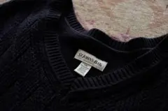00s St. John's Bay コットン ニットベスト ブラック L