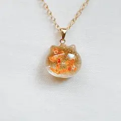 No.6 金木犀(きんもくせい)の猫ネックレス①