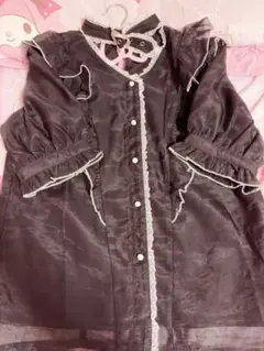 ROJITA ロジータ ハートバックルラッフルフリルブラウス ブラック