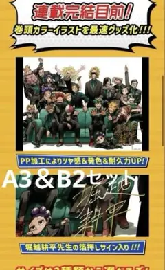 ヒロアカ リッチポスター A3 B2 箔押しサイン入り 定期購読者限定
