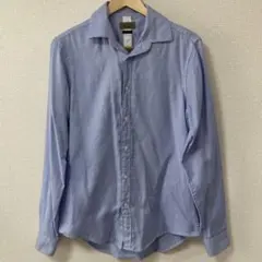 ZARA MAN 長袖シャツ ブルー M スリムフィット 綿100%