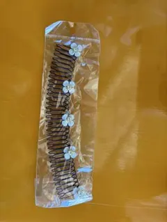 花モチーフ ヘアコーム ブラウン 約15cm